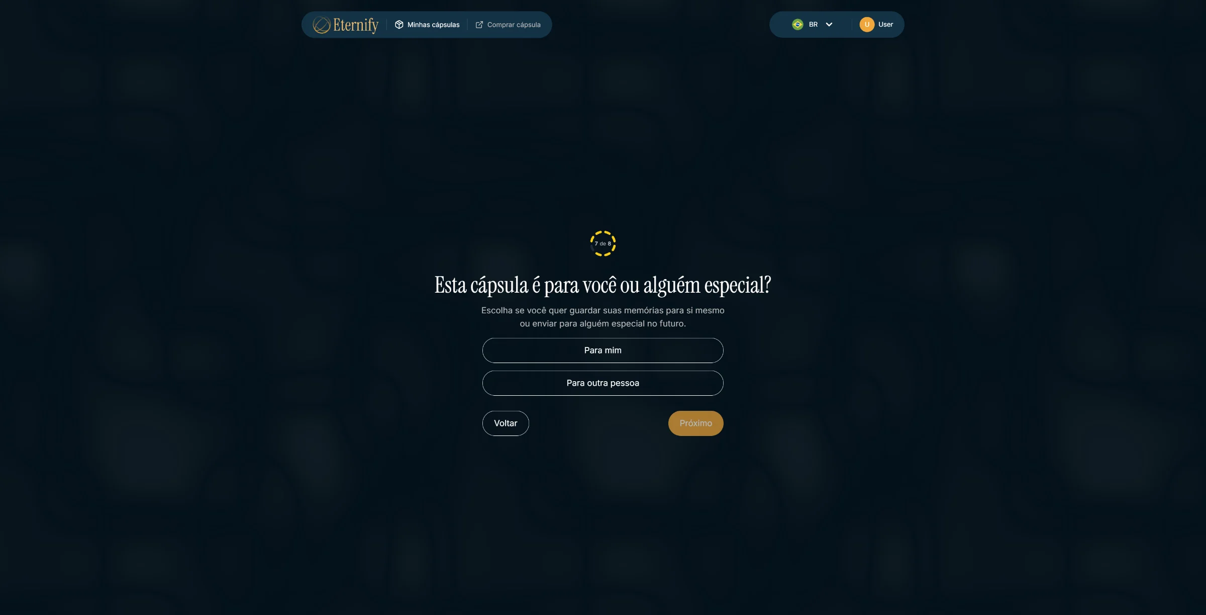 Criação, passo 7: para você ou para outra pessoa